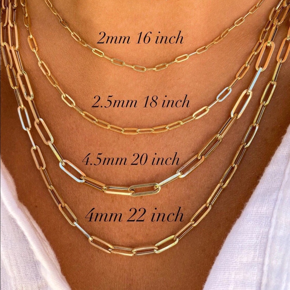 18k Gold Filled Paperclip Necklace 18” or 16” Long ✨
